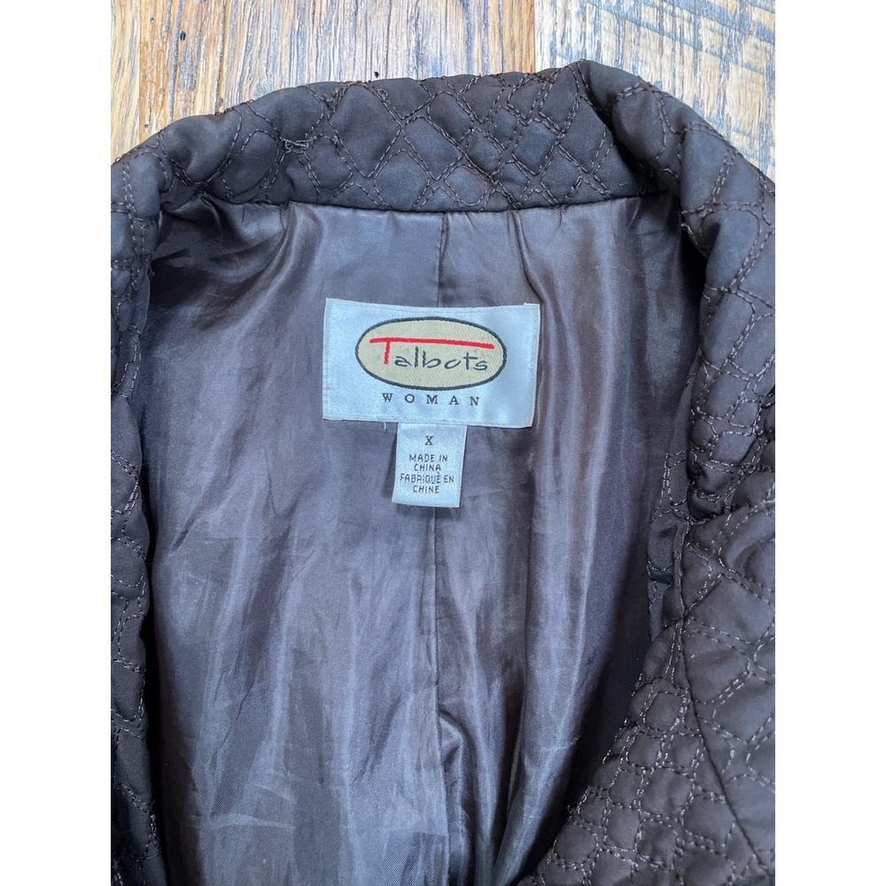 Talbots Quilted Toggle Coat Dark Brown Women's Outerwear Size M - Picture 3 of 5